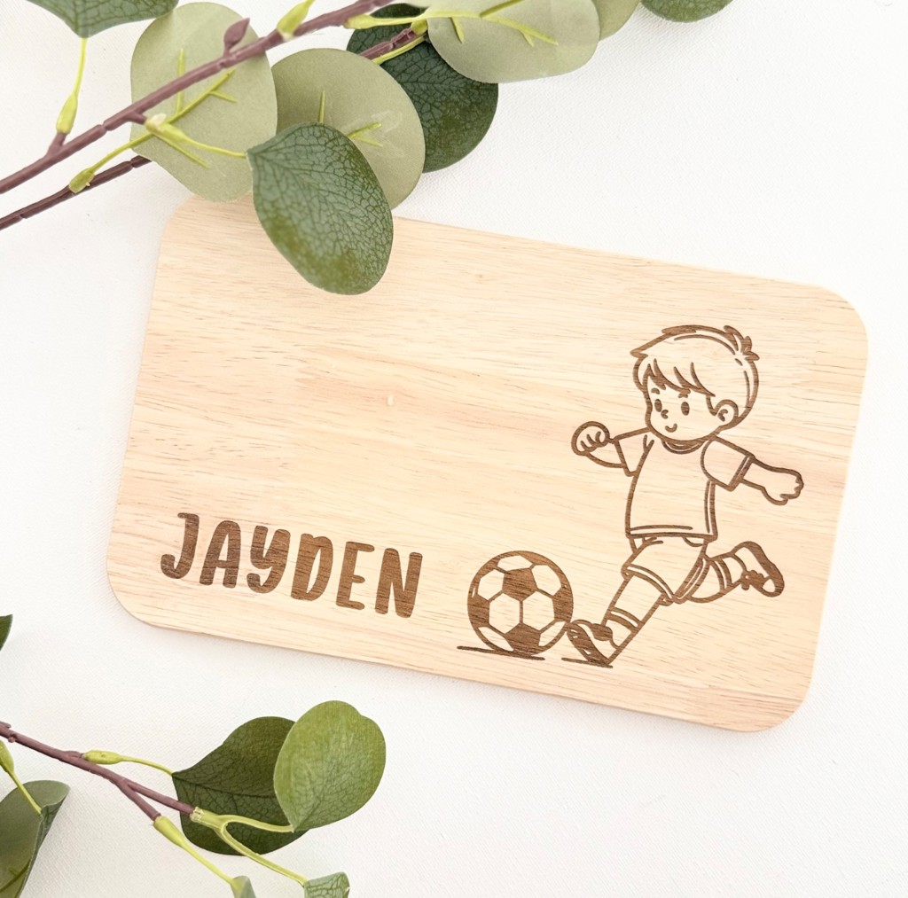 Broodplankje met voetballer