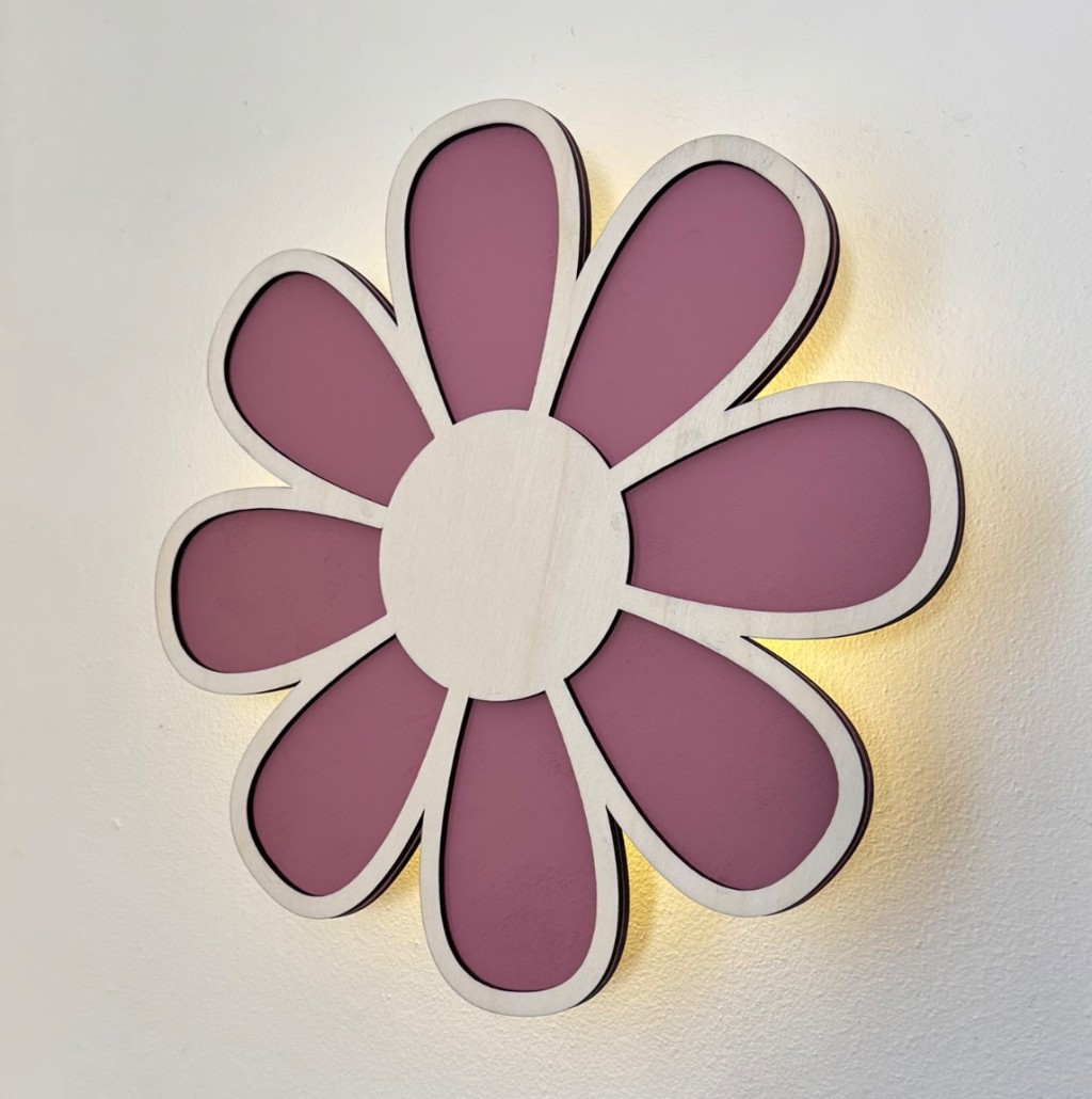 Figuurlamp bloem roze