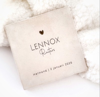 Geboorte tegeltje met geboortebloem