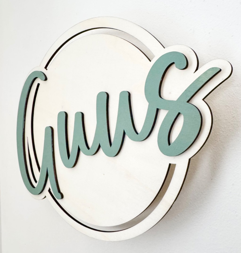 Wandlamp met naam Guus in groen. 