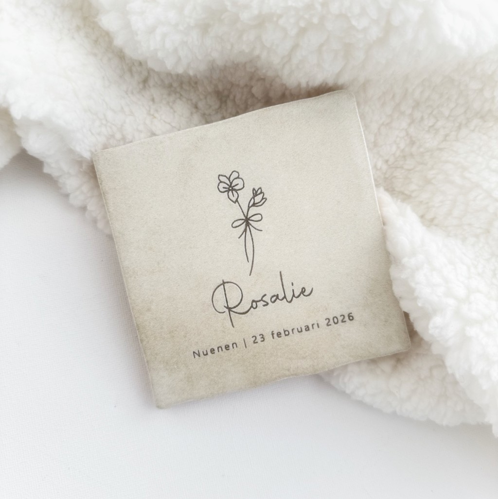 Geboorte tegeltje met geboortebloem