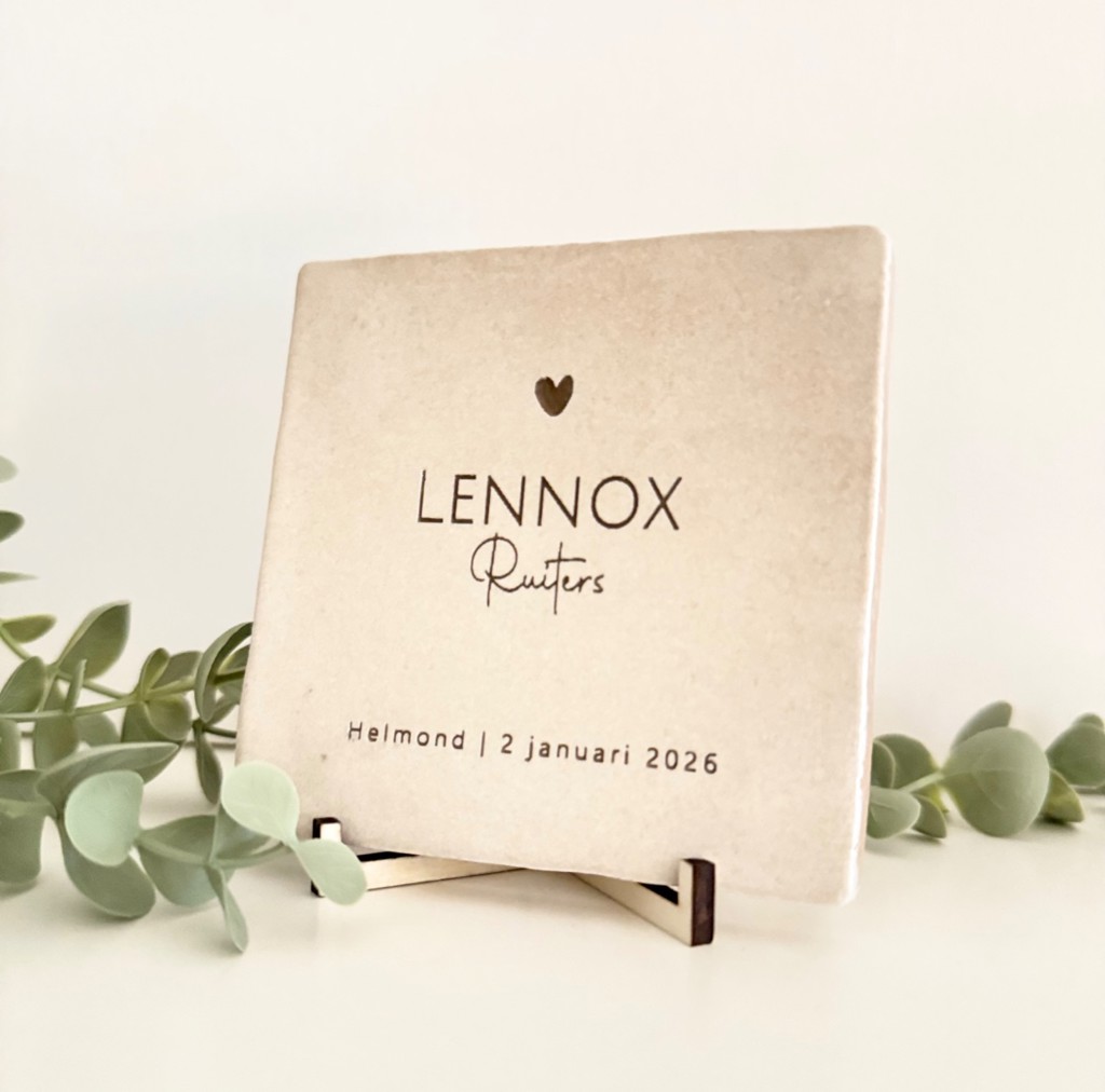 Tegeltje op standaardje