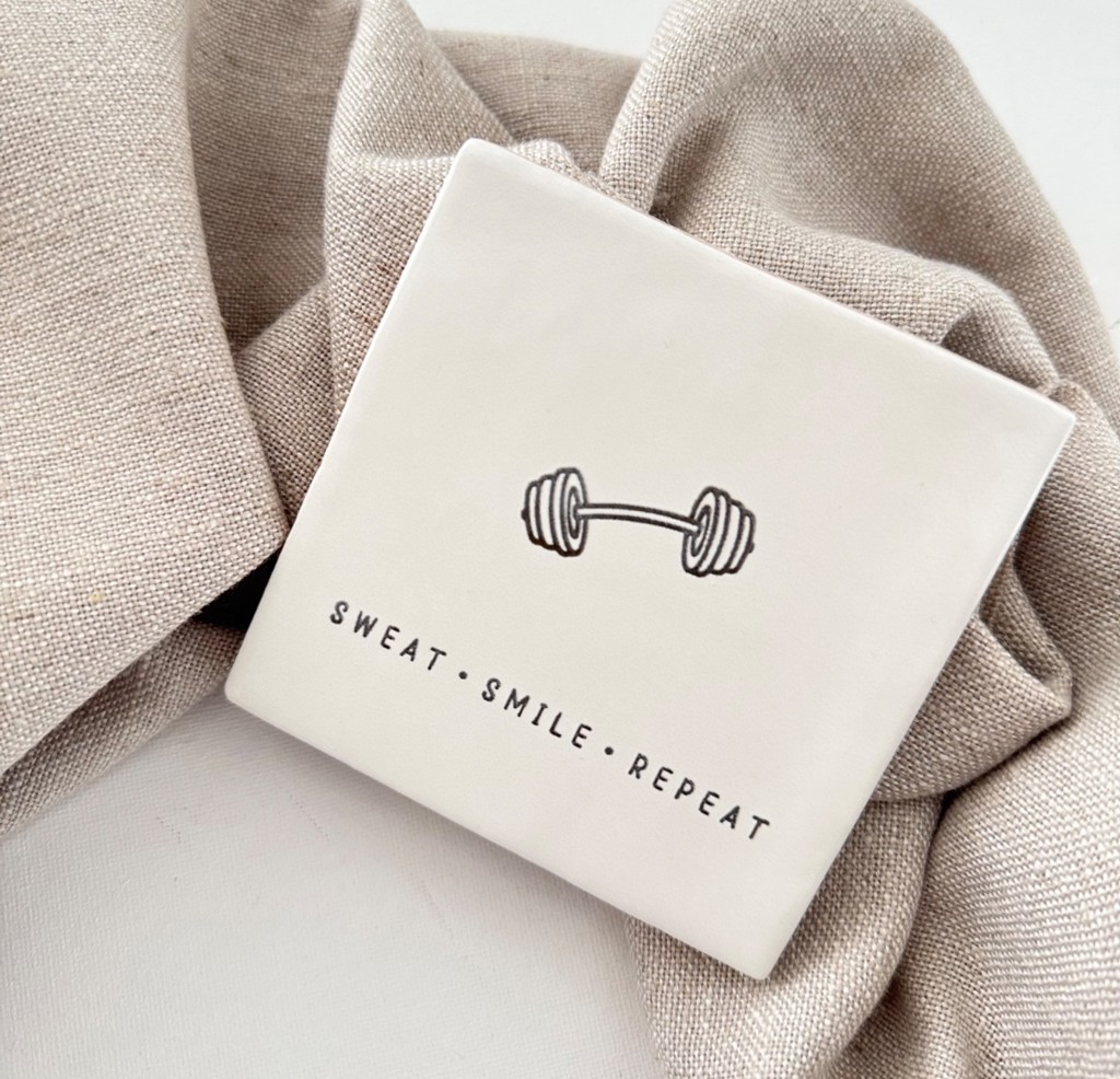 Tegeltje sport dumpbell